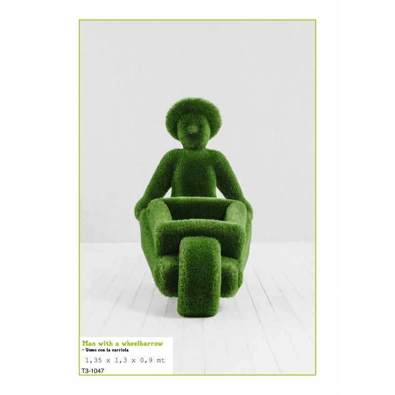 Uomo con la carriola MT 1,35 X 1,3 X 0,9