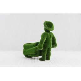 Uomo con la carriola MT 1,35 X 1,3 X 0,9