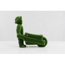 Uomo con la carriola MT 1,35 X 1,3 X 0,9