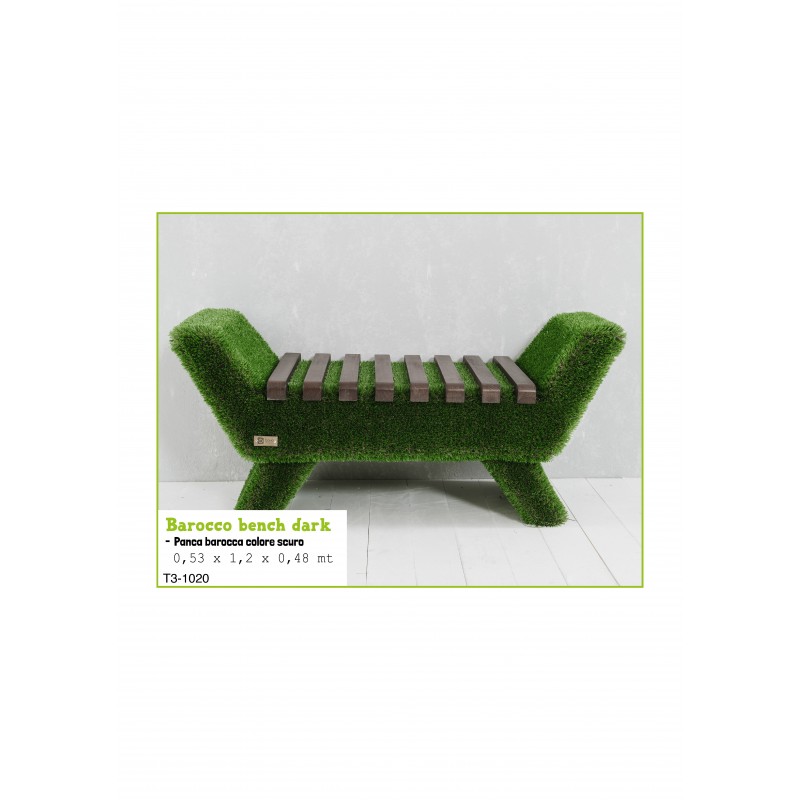Panca barocca colore scuro MT 0,53 X 1,2 X 0,48