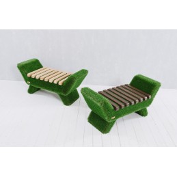 Panca barocca colore chiaro MT 0,53 X 1,2 X 0,48